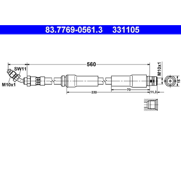Brzdová hadice ATE 83.7769-0561.3