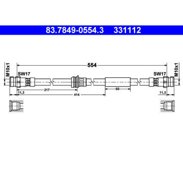 Brzdová hadice ATE 83.7849-0554.3