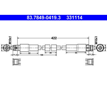 Brzdová hadice ATE 83.7849-0419.3