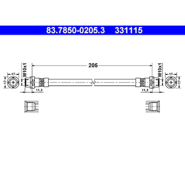 Brzdová hadice ATE 83.7850-0205.3