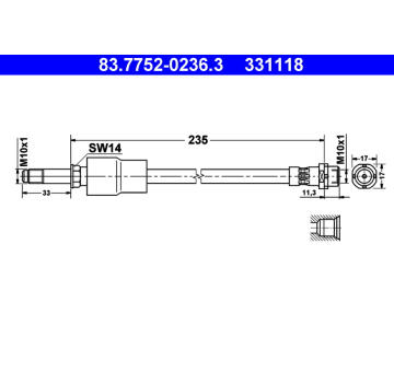 Brzdová hadice ATE 83.7752-0236.3