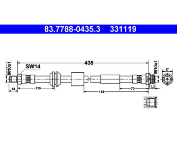 Brzdová hadice ATE 83.7788-0435.3