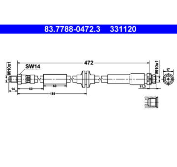 Brzdová hadice ATE 83.7788-0472.3