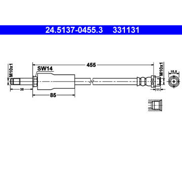 Brzdová hadice ATE 24.5137-0455.3