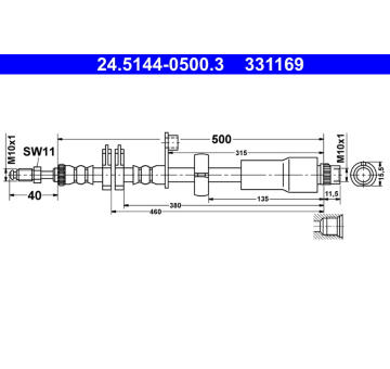 Brzdová hadice ATE 24.5144-0500.3