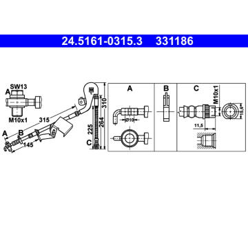 Brzdová hadice ATE 24.5161-0315.3