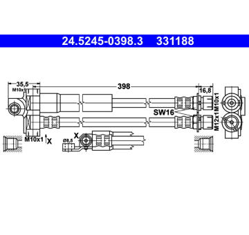 Brzdová hadice ATE 24.5245-0398.3