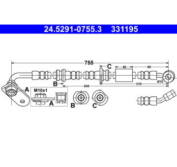 Brzdová hadice ATE 24.5291-0755.3