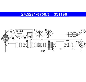 Brzdová hadice ATE 24.5291-0756.3
