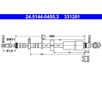 Brzdová hadice ATE 24.5144-0455.3