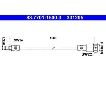 Pripojovaci hadice, tester brzdoveho tlaku ATE 83.7701-1500.3