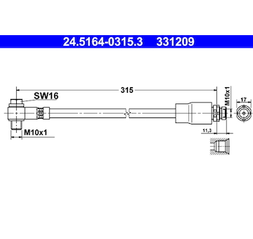 Brzdová hadice ATE 24.5164-0315.3