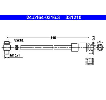 Brzdová hadice ATE 24.5164-0316.3
