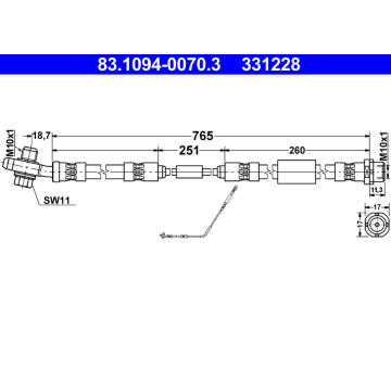 Brzdová hadice ATE 83.1094-0070.3