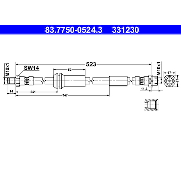 Brzdová hadice ATE 83.7750-0524.3
