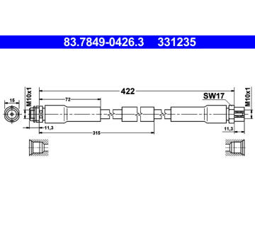 Brzdová hadice ATE 83.7849-0426.3