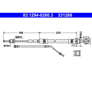 Brzdová hadice ATE 83.1294-0260.3