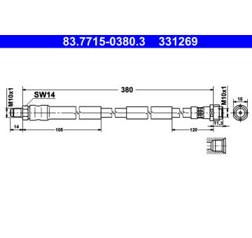 Brzdová hadice ATE 83.7715-0380.3