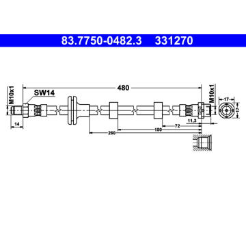 Brzdová hadice ATE 83.7750-0482.3