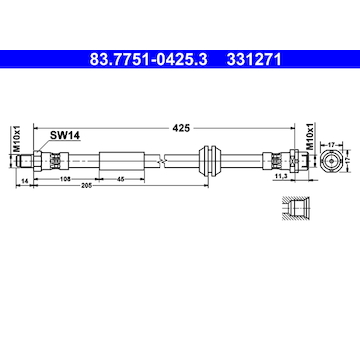 Brzdová hadice ATE 83.7751-0425.3