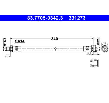 Brzdová hadice ATE 83.7705-0342.3