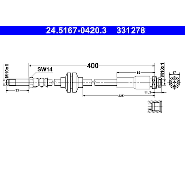 Brzdová hadice ATE 24.5167-0420.3