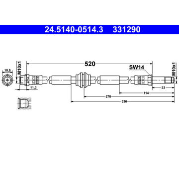 Brzdová hadice ATE 24.5140-0514.3