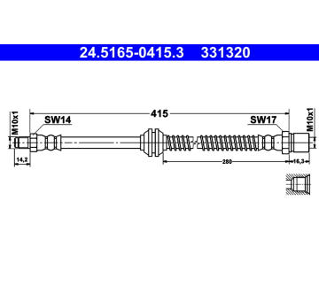 Brzdová hadice ATE 24.5165-0415.3