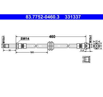 Brzdová hadice ATE 83.7752-0460.3