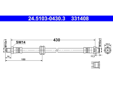 Brzdová hadice ATE 24.5103-0430.3