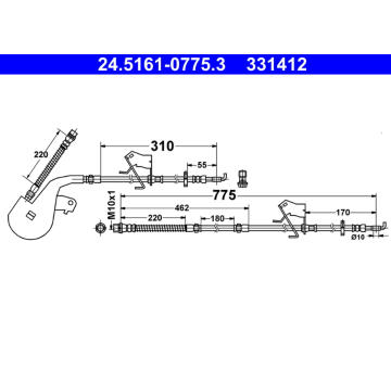 Brzdová hadice ATE 24.5161-0775.3