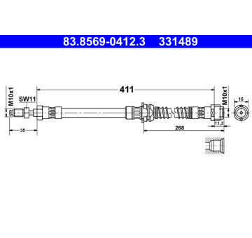 Brzdová hadice ATE 83.8569-0412.3
