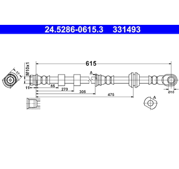 Brzdová hadice ATE 24.5286-0615.3