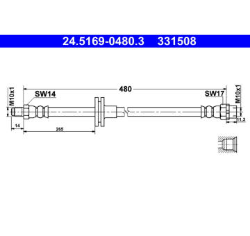 Brzdová hadice ATE 24.5169-0480.3