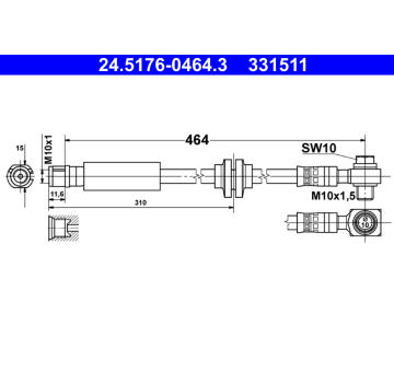 Brzdová hadice ATE 24.5176-0464.3
