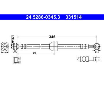 Brzdová hadice ATE 24.5286-0345.3
