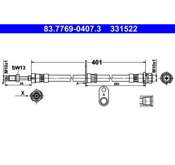 Brzdová hadice ATE 83.7769-0407.3