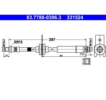 Brzdová hadice ATE 83.7788-0396.3