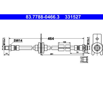Brzdová hadice ATE 83.7788-0466.3