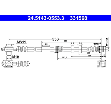Brzdová hadice ATE 24.5143-0553.3