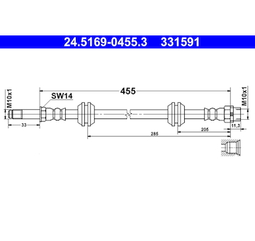 Brzdová hadice ATE 24.5169-0455.3