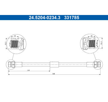 Brzdová hadice ATE 24.5204-0234.3