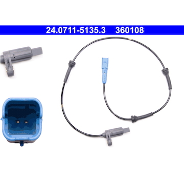 Snímač, počet otáček kol ATE 24.0711-5135.3