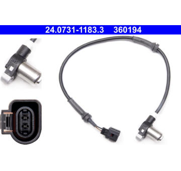 Snímač, počet otáček kol ATE 24.0731-1183.3