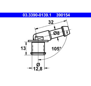 Konektor, hadice ATE 03.3390-0139.1