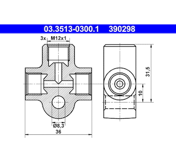 Spojovací / rozdělovací kus ATE 03.3513-0300.1