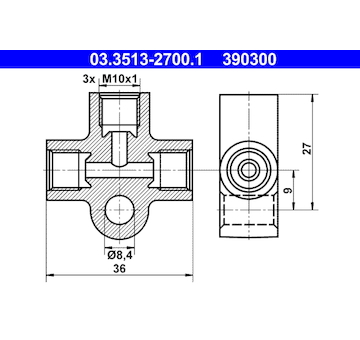 Spojovací / rozdělovací kus ATE 03.3513-2700.1
