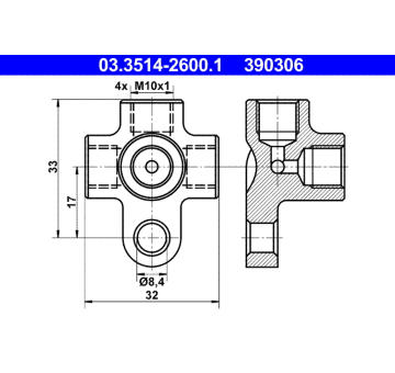 Spojovací / rozdělovací kus ATE 03.3514-2600.1
