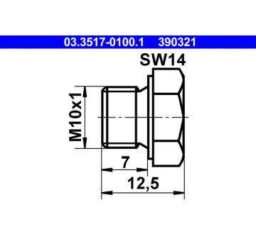 závit motorové svíčky ATE 03.3517-0100.1