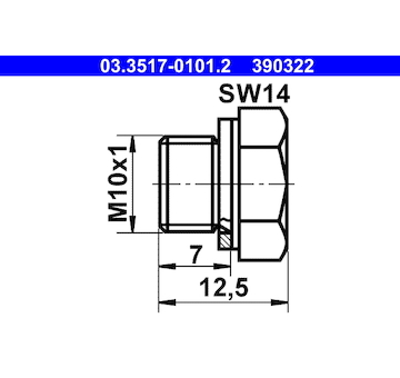 Závitová zátka, hlavní brzdový válec ATE 03.3517-0101.2
